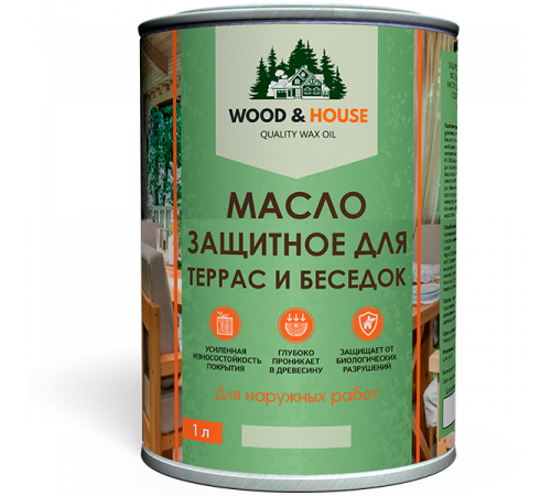 Заказать МАСЛО ЗАЩИТНОЕ ДЛЯ ТЕРРАС И БЕСЕДОК WOOD & HOUSE во Владикавказе, Северная Осетия